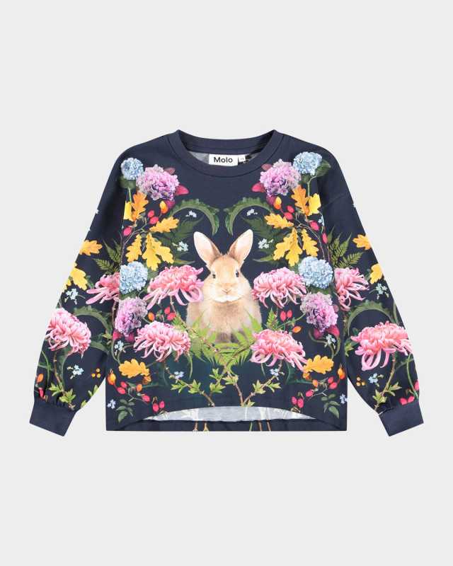 Girl's Reniza Printed Cotton Sweatshirt, Size 8-